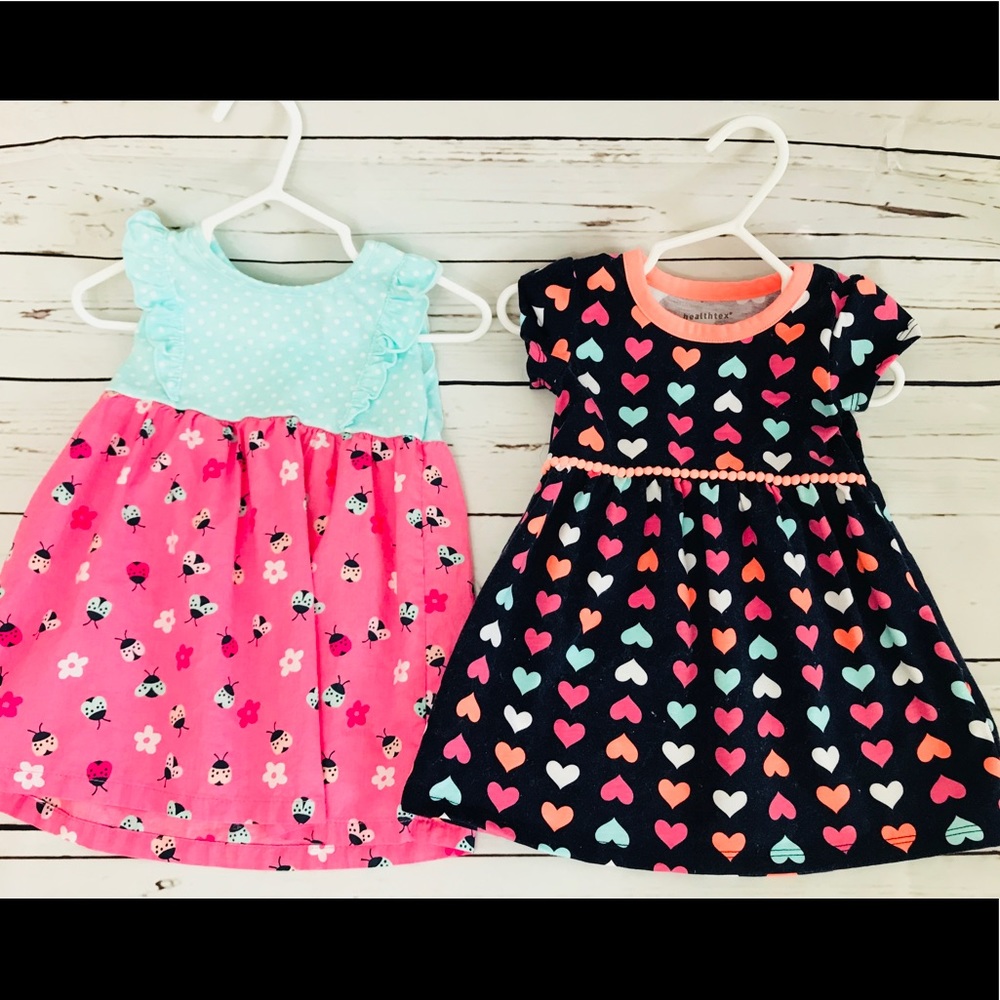 💕 Bundle of 2 BABY GIRL DRESSES sz 12m like new
